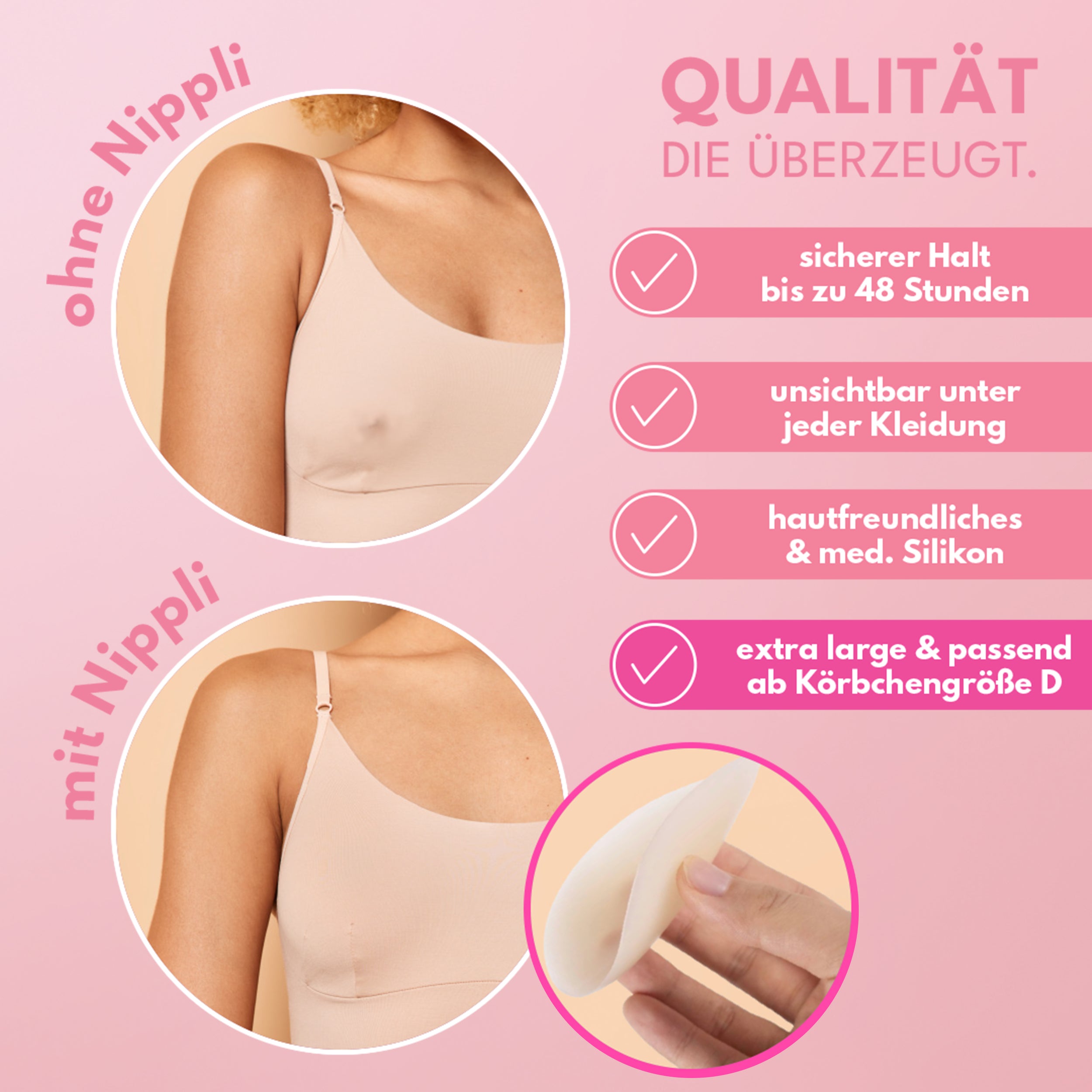 Copricapezzoli taglie forti confezione doppia COLORE NUDE (2 paia) 4 pezzi.