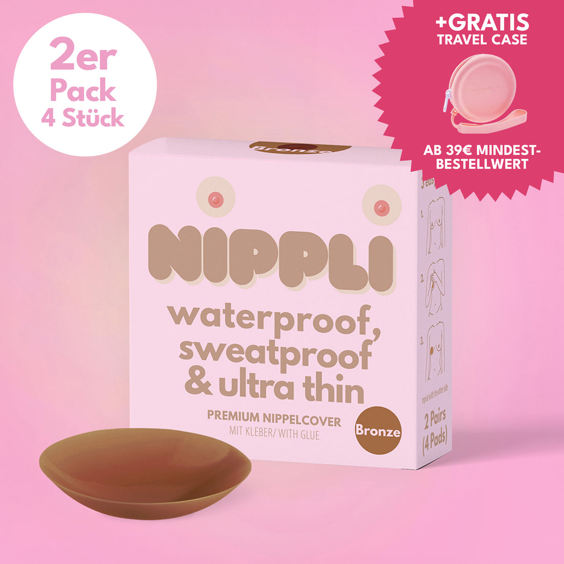 Copricapezzoli doppio COLORE BRONZO (2 paia) 4 pezzi