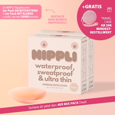 Copricapezzoli autoadesivi + con adesivo, confezione da 4