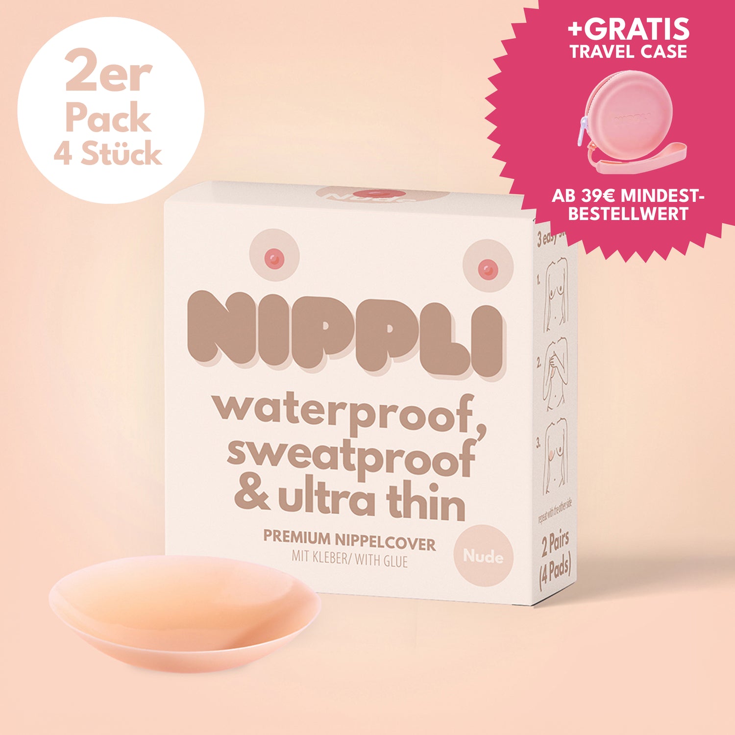 Copricapezzoli COLOR NUDE confezione doppia (2 paia) 4 pezzi