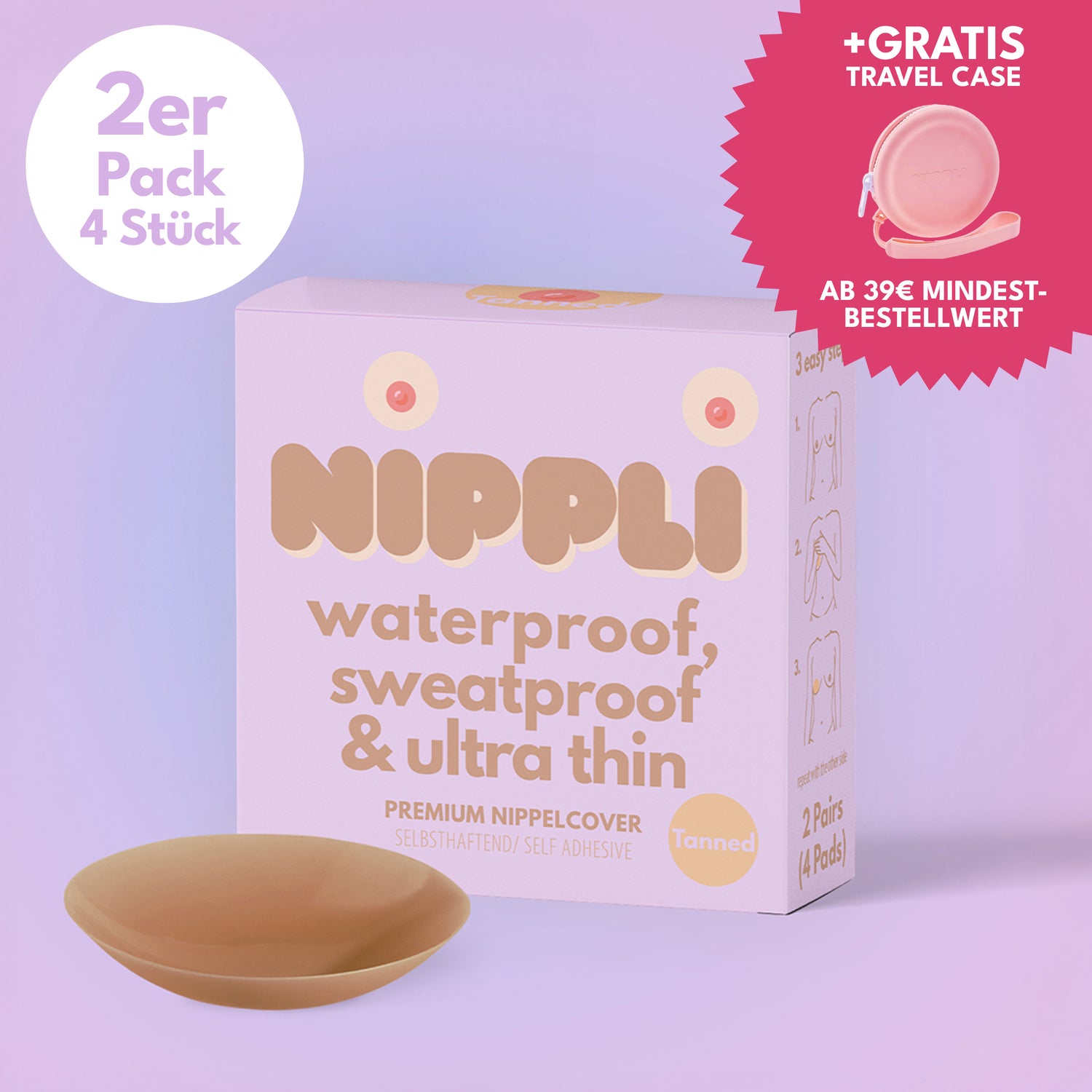 Confezione doppia di copricapezzoli COLOR TANNED (2 paia) 4 pezzi.